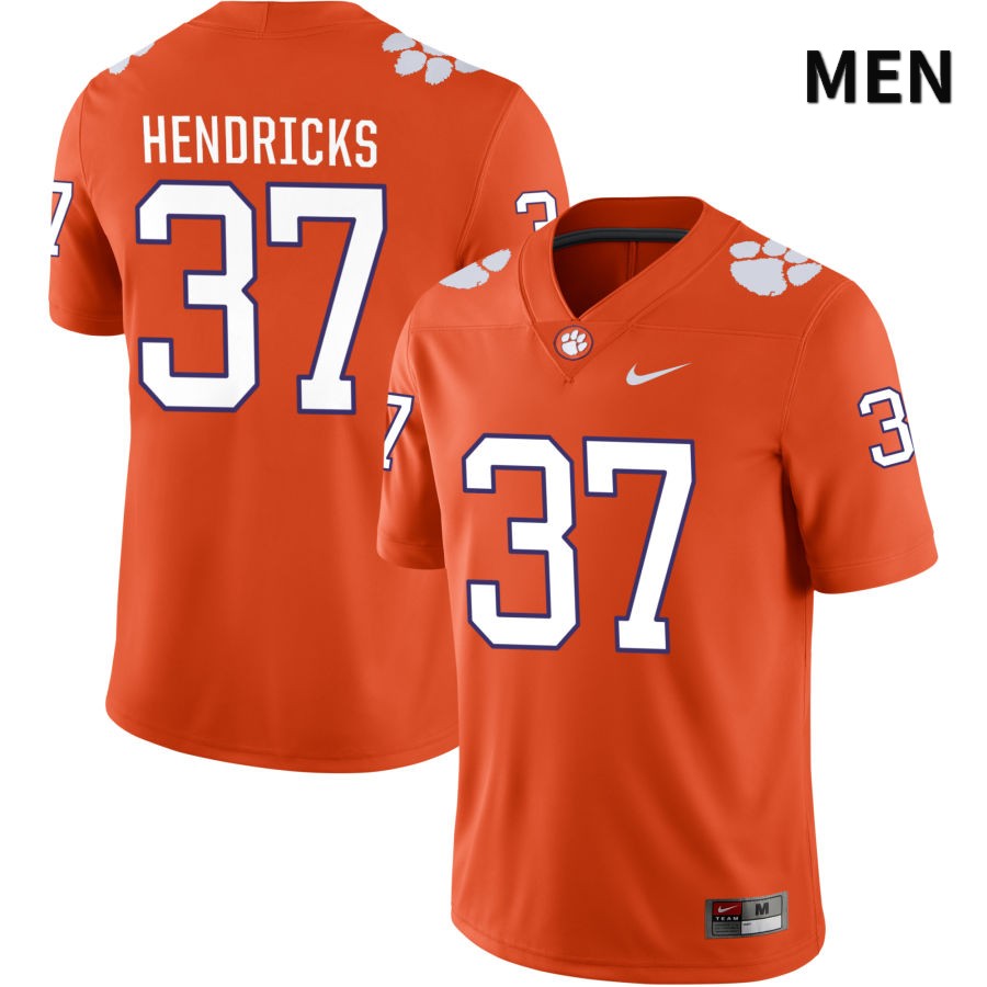 Men's Clemson Tigers Jacob Hendricks #37 College Orange NIL 2022 NCAA Authentic Jersey For Fans HJQ08N2W